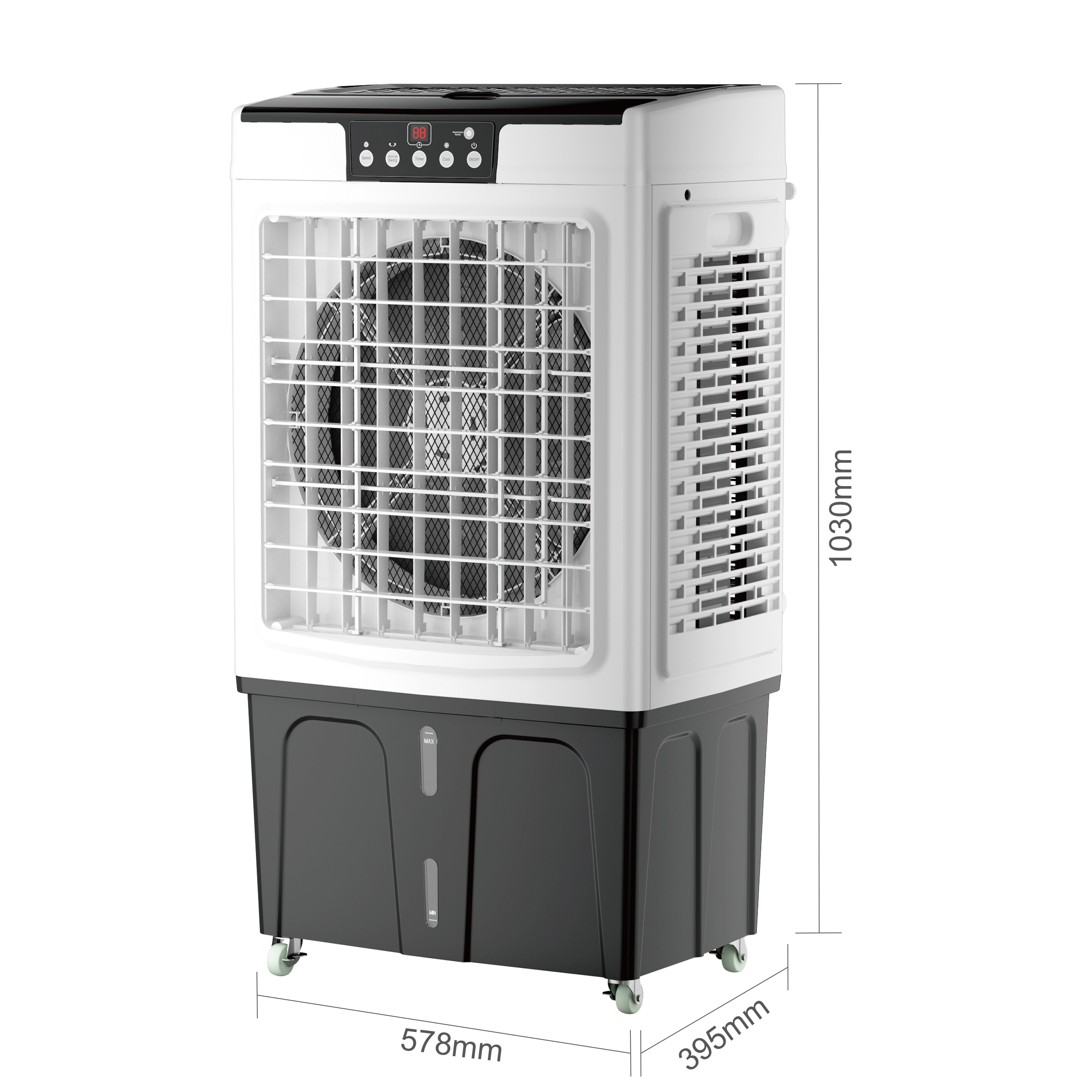 Refroidisseur d'air commercial de refroidisseur d'air par évaporation portatif de ventilateur industriel de l'eau 45L